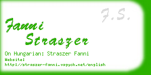 fanni straszer business card